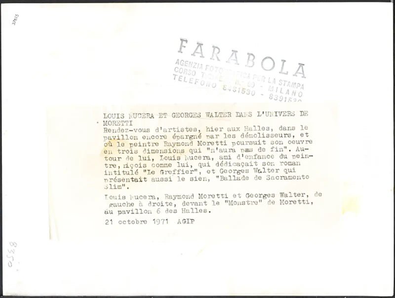 Louis Nucera, Raymond Moretti e Georges Walter 1971 Ft 37615 - Stampa 24x18 cm - Farabola Stampa ai sali d'argento