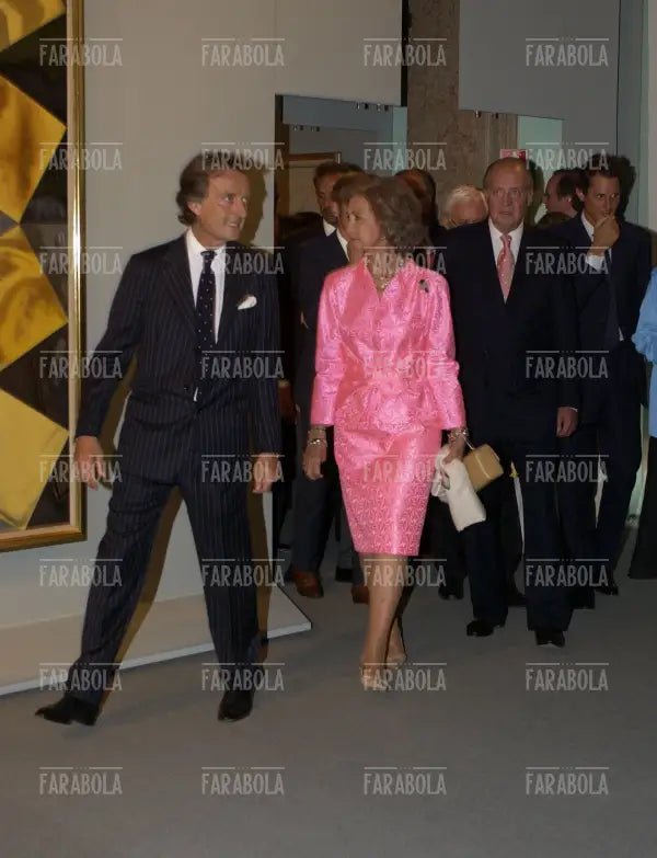 Luca Cordero di Montezemolo con re Juan Carlos e la regina Sofia, Festival di Venezia, 2004 - Farabola Immagine digitale