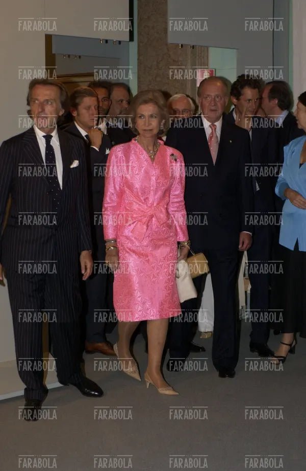 Luca Cordero di Montezemolo con re Juan Carlos e la regina Sofia, Festival di Venezia, 2004 - Farabola Immagine digitale