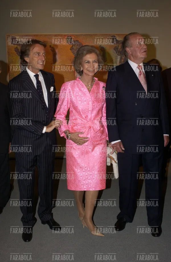 Luca Cordero di Montezemolo con re Juan Carlos e la regina Sofia, Festival di Venezia, 2004 - Farabola Immagine digitale