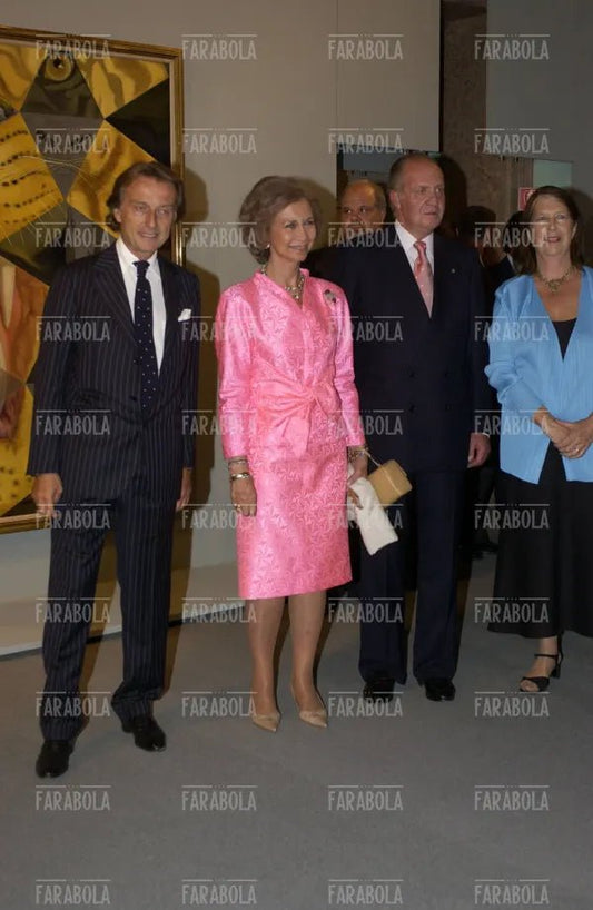 Luca Cordero di Montezemolo con re Juan Carlos e la regina Sofia, Festival di Venezia, 2004 - Farabola Immagine digitale