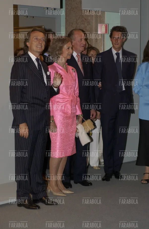 Luca Cordero di Montezemolo con re Juan Carlos e la regina Sofia, Festival di Venezia, 2004 - Farabola Immagine digitale