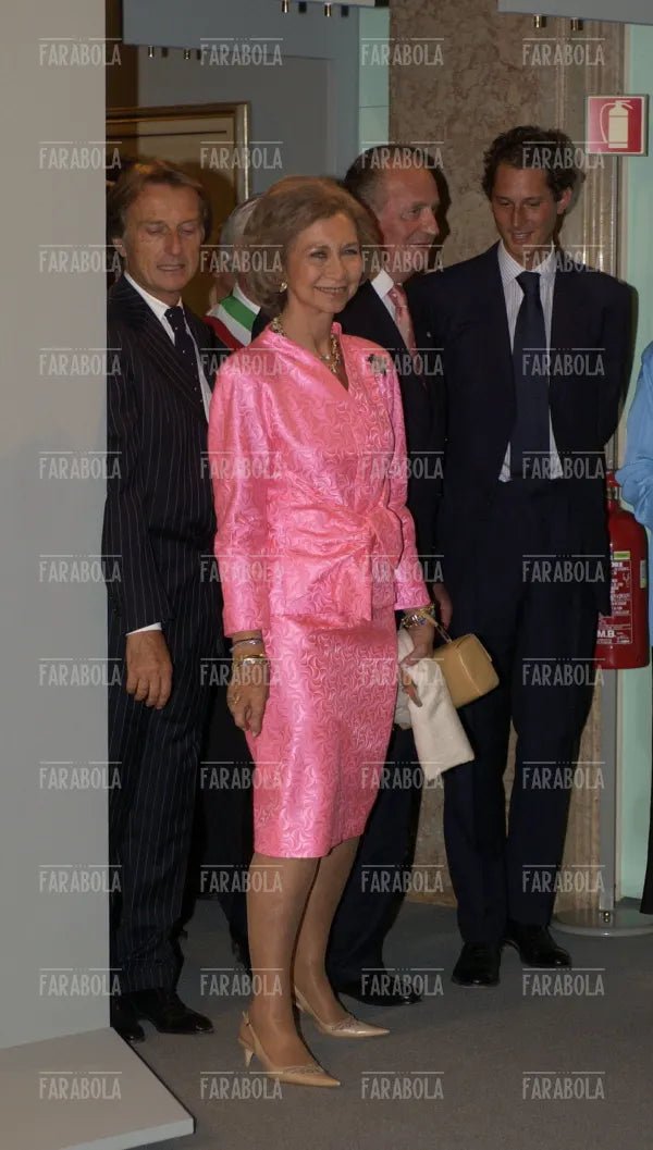 Luca Cordero di Montezemolo con re Juan Carlos e la regina Sofia, Festival di Venezia, 2004 - Farabola Immagine digitale
