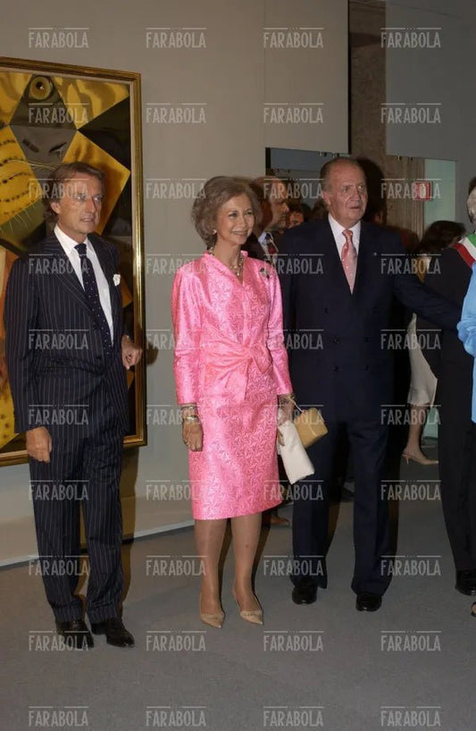 Luca Cordero di Montezemolo con re Juan Carlos e la regina Sofia, Festival di Venezia, 2004 - Farabola Immagine digitale