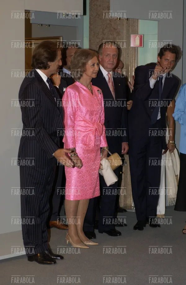 Luca Cordero di Montezemolo con re Juan Carlos e la regina Sofia, Festival di Venezia, 2004 - Farabola Immagine digitale