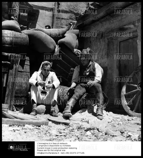 Luchino Visconti e Alain Delon sul set del film Il Gattopardo, Palermo, 1962 - Farabola Immagine digitale