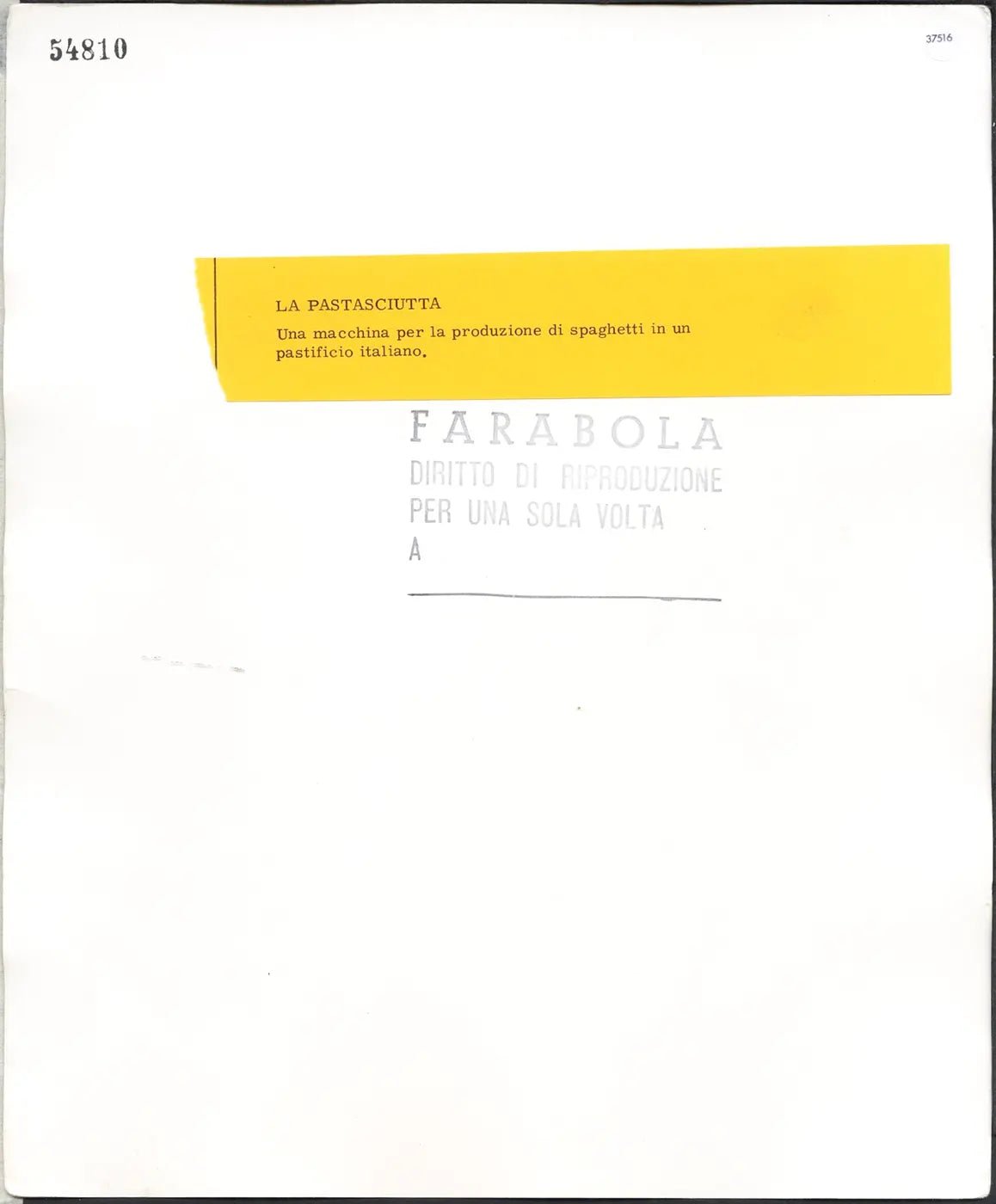 Macchina per fare spaghetti anni 50 Ft 37516 - Stampa 24x30 cm - Farabola Stampa ai sali d'argento