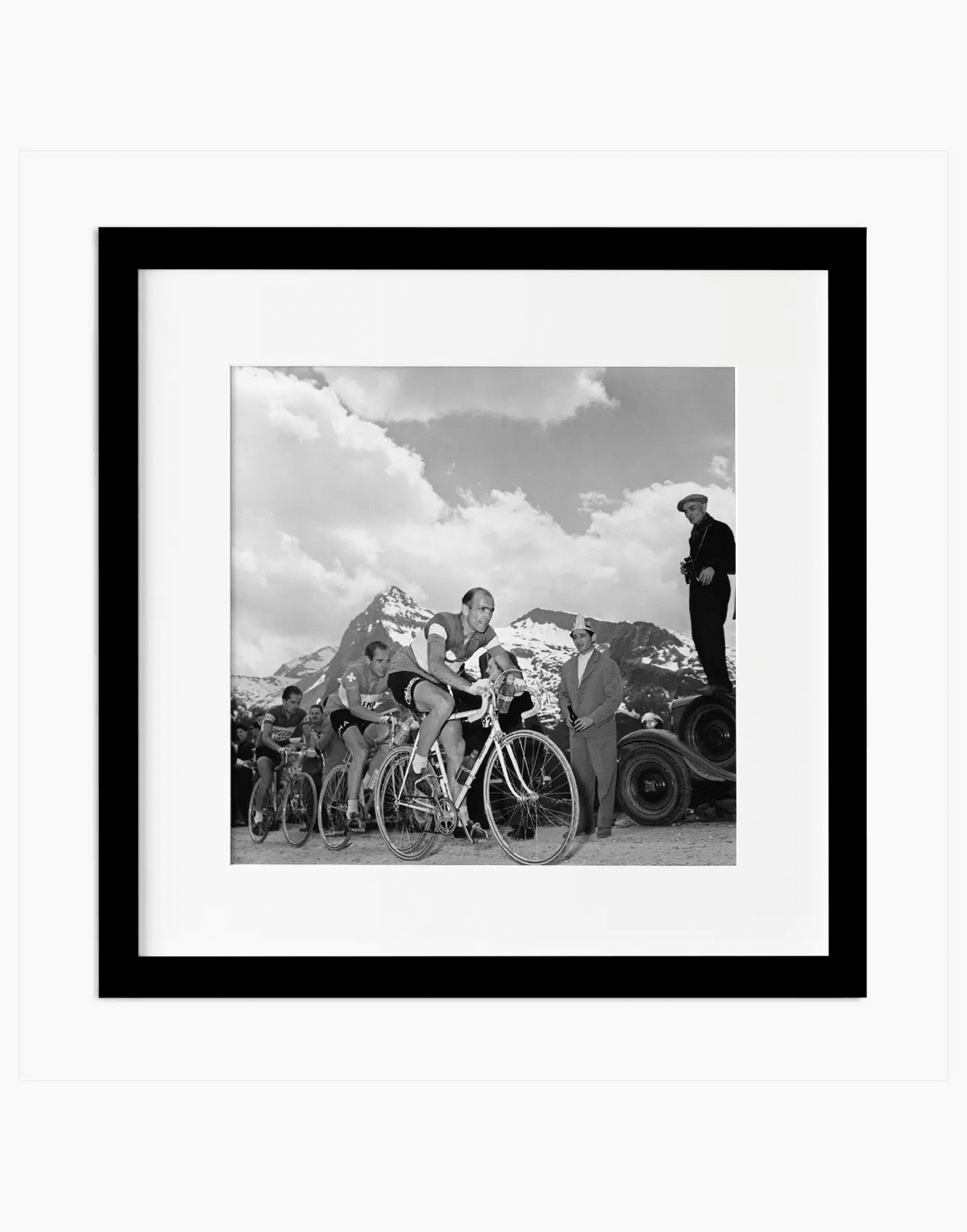 Magni e Koblet, Giro d'Italia 1955 — stampa fine art con cornice nera