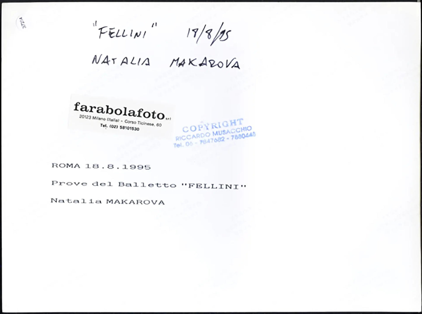Makarova alle Prove balletto Fellini 1995 Ft 37214 - Stampa 24x18 cm - Farabola Stampa ai sali d'argento
