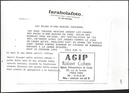 Mani di una donna indiana sposata 1992 Ft 38123 - Stampa 20x15 cm - Farabola Stampa ai sali d'argento