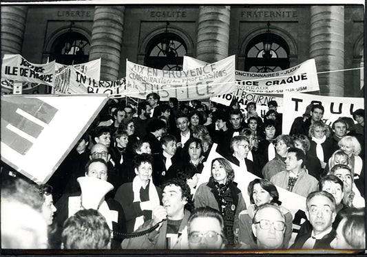 Manifestazione addetti giustizia Parigi 1990 Ft 5244 - Stampa 21x15 cm - Farabola Stampa ai sali d'argento