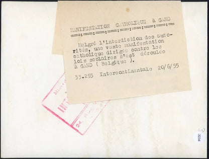 Manifestazione cattolica a Gand 1955 Ft 3234 - Stampa 18x13 cm - Farabola Stampa ai sali d'argento