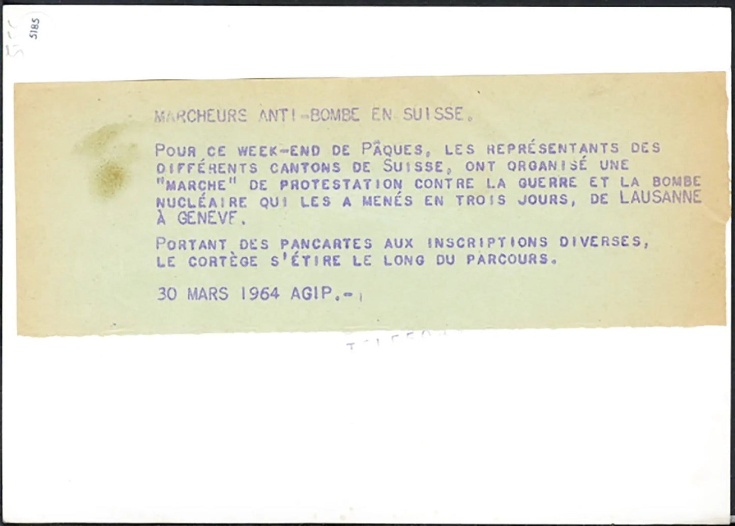 Manifestazione contro la guerra 1964 Ft 5185 - Stampa 18x13 cm - Farabola Stampa ai sali d'argento