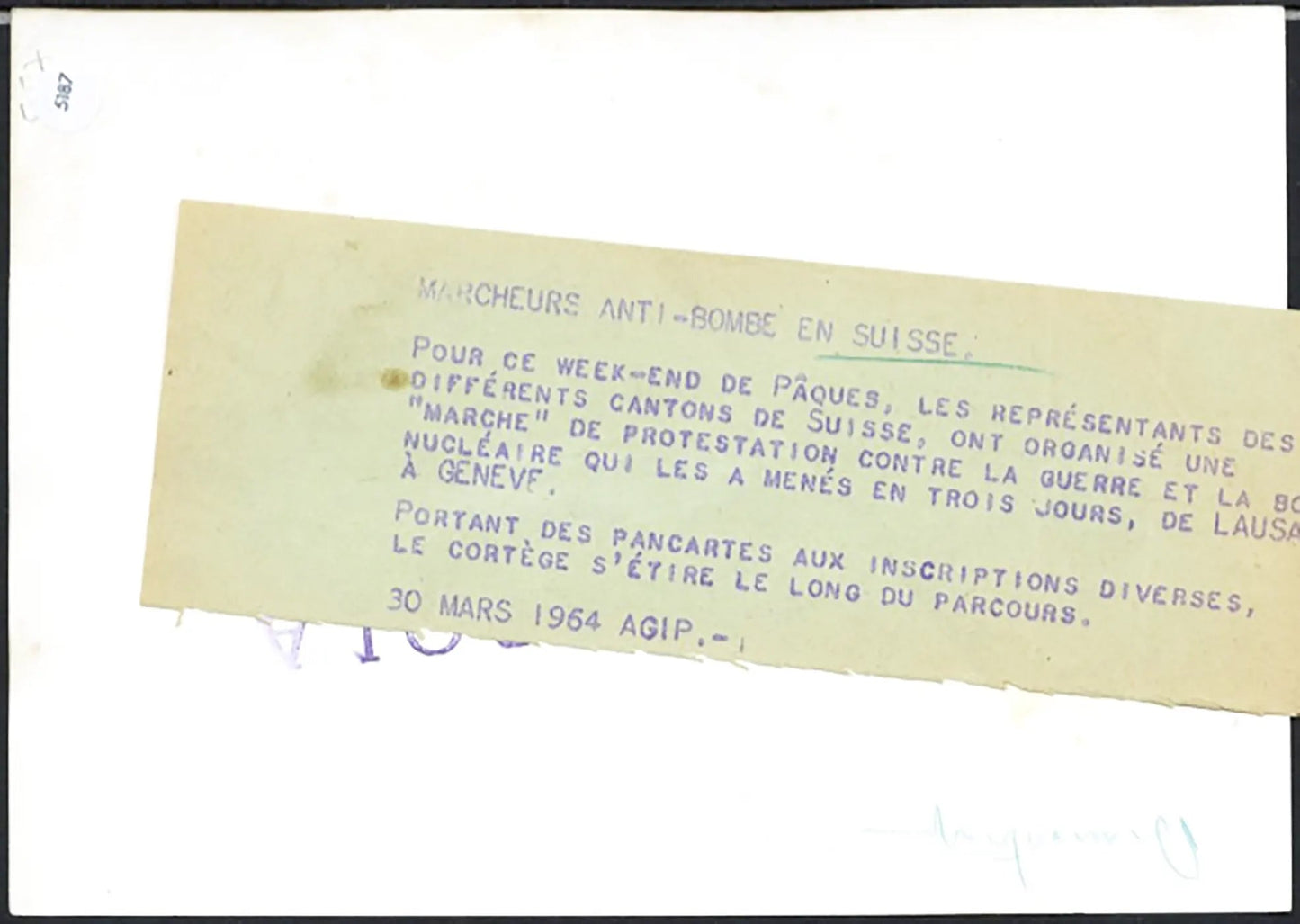 Manifestazione contro la guerra 1964 Ft 5187 - Stampa 18x13 cm - Farabola Stampa ai sali d'argento