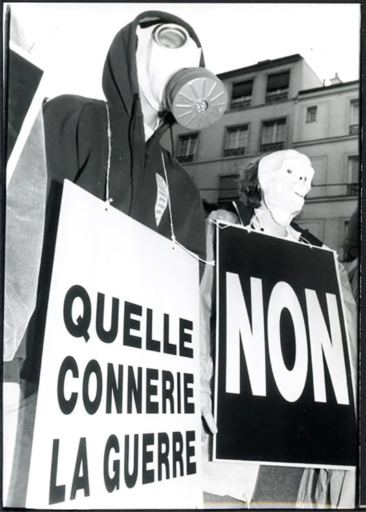 Manifestazione contro la guerra Parigi 1991 Ft 5231 - Stampa 21x15 cm - Farabola Stampa ai sali d'argento
