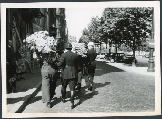 Manifestazione fiorai Belgio 1955 Ft 3267 - Stampa 18x13 cm - Farabola Stampa ai sali d'argento