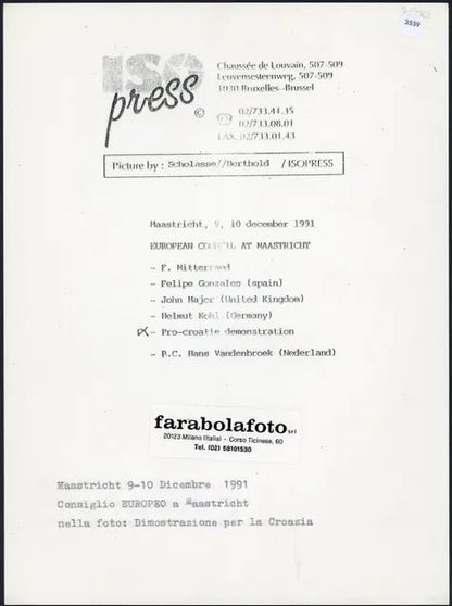 Manifestazione pro Croazia 1991 Ft 3559 - Stampa 24x18 cm - Farabola Stampa ai sali d'argento