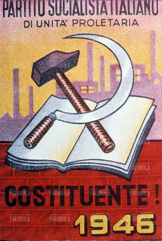 Manifesto elettorale del Partito Socialista Italiano di Unità Proletaria, 1946 - Farabola Immagine digitale