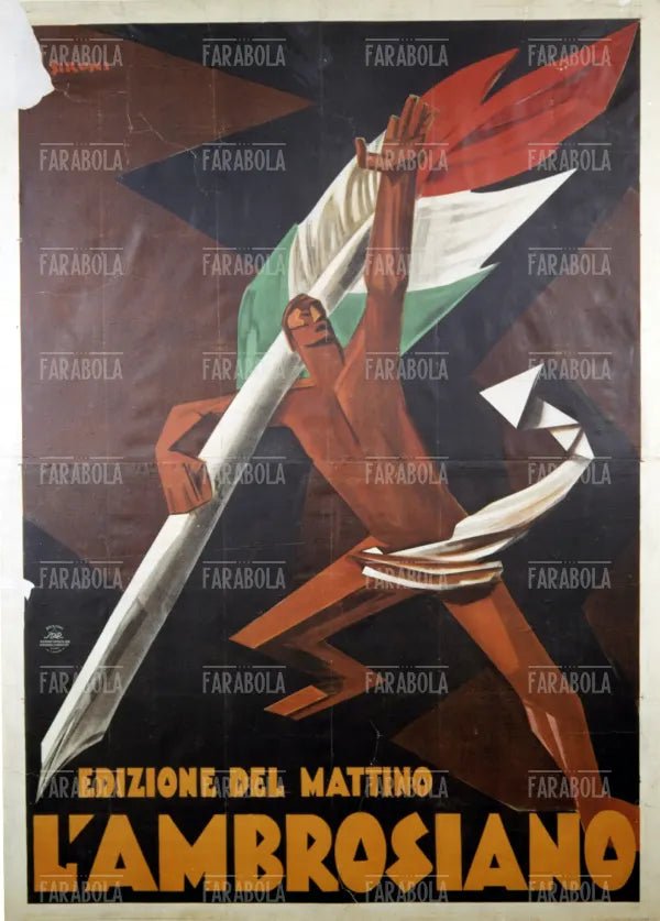 Manifesto pubblicitario de L'Ambrosiano, 1934 - Farabola Immagine digitale