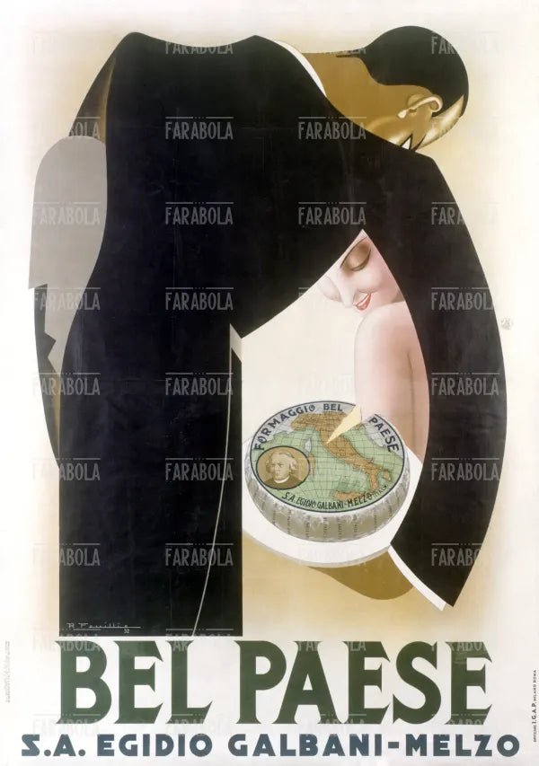 Manifesto pubblicitario del formaggio Bel Paese, anni 20 - Farabola Immagine digitale