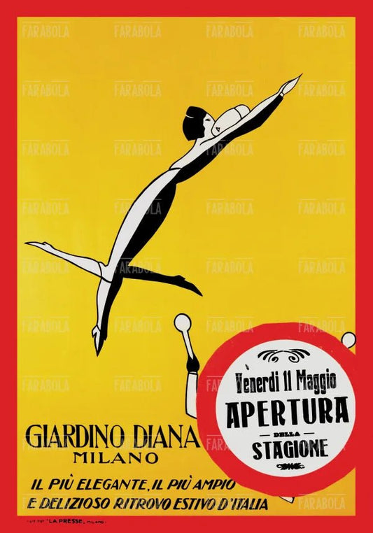Manifesto pubblicitario del locale Giardino Diana a Milano, 1935 - Farabola Immagine digitale