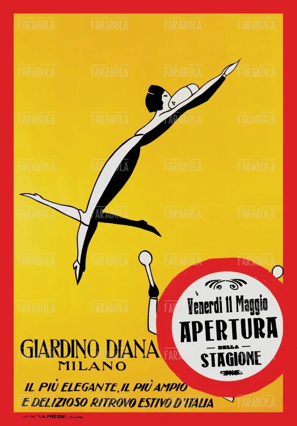 Manifesto pubblicitario del locale Giardino Diana a Milano, 1935 - Farabola Immagine digitale