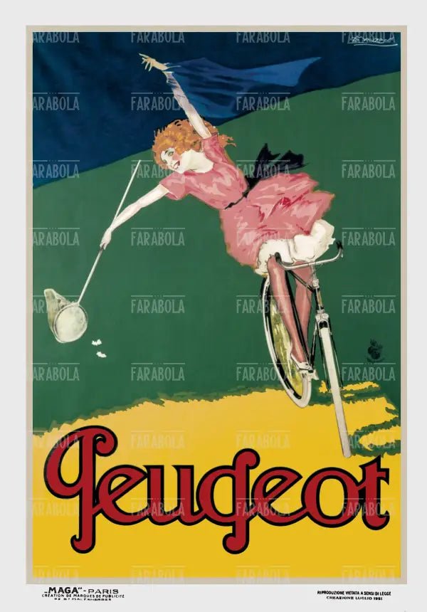 Manifesto pubblicitario della bicicletta Peugeot, 1921 - Farabola Immagine digitale