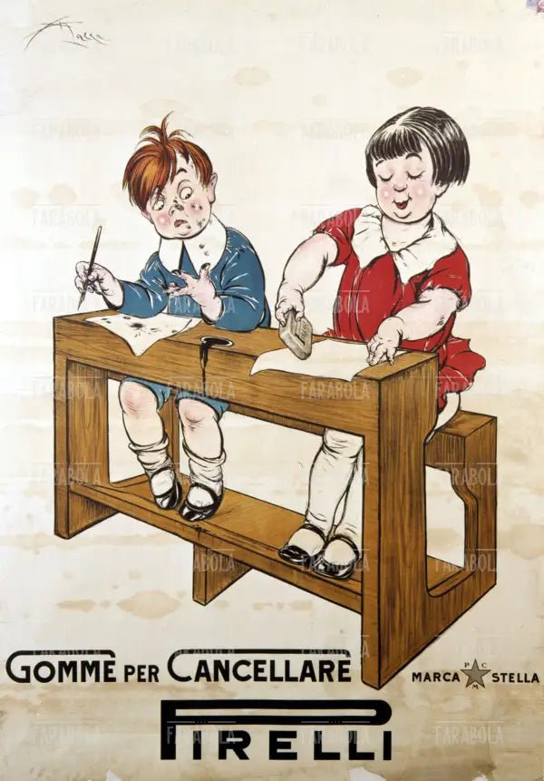 Manifesto pubblicitario della cancelleria Pirelli, 1923 - Farabola Immagine digitale