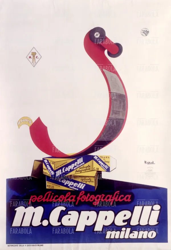 Manifesto pubblicitario della pellicola fotografica M. Cappelli, anni 20 - Farabola Immagine digitale