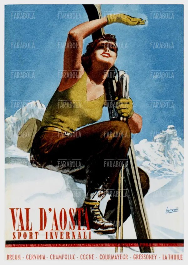 Manifesto pubblicitario della Valle d'Aosta, anni 40 - Farabola Immagine digitale