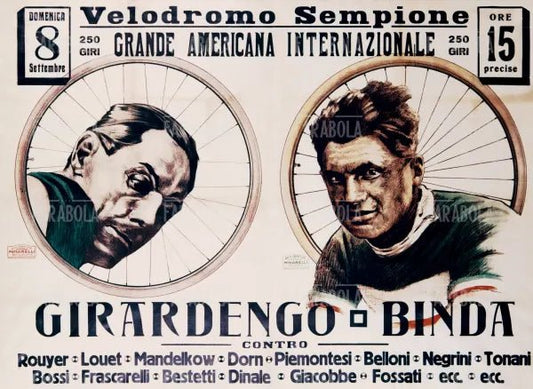 Manifesto pubblicitario di una corsa ciclistica al Velodromo, 1926 - Farabola Immagine digitale