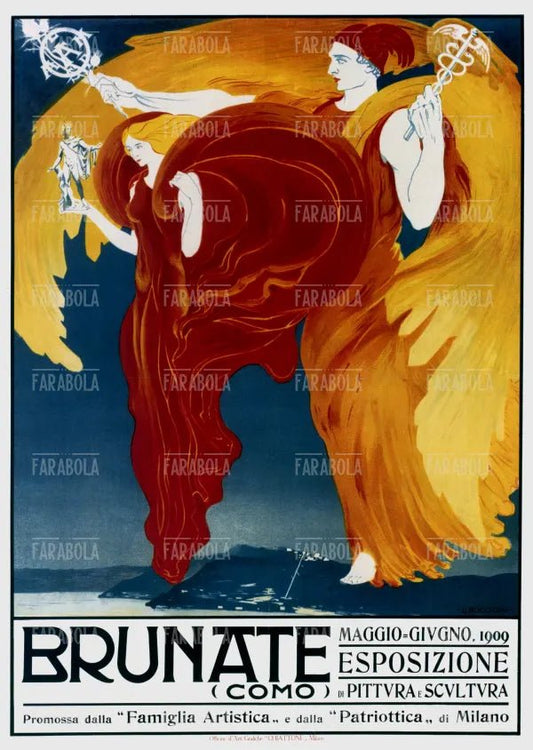 Manifesto pubblicitario di un'esposizione a Brunate, 1909 - Farabola Immagine digitale