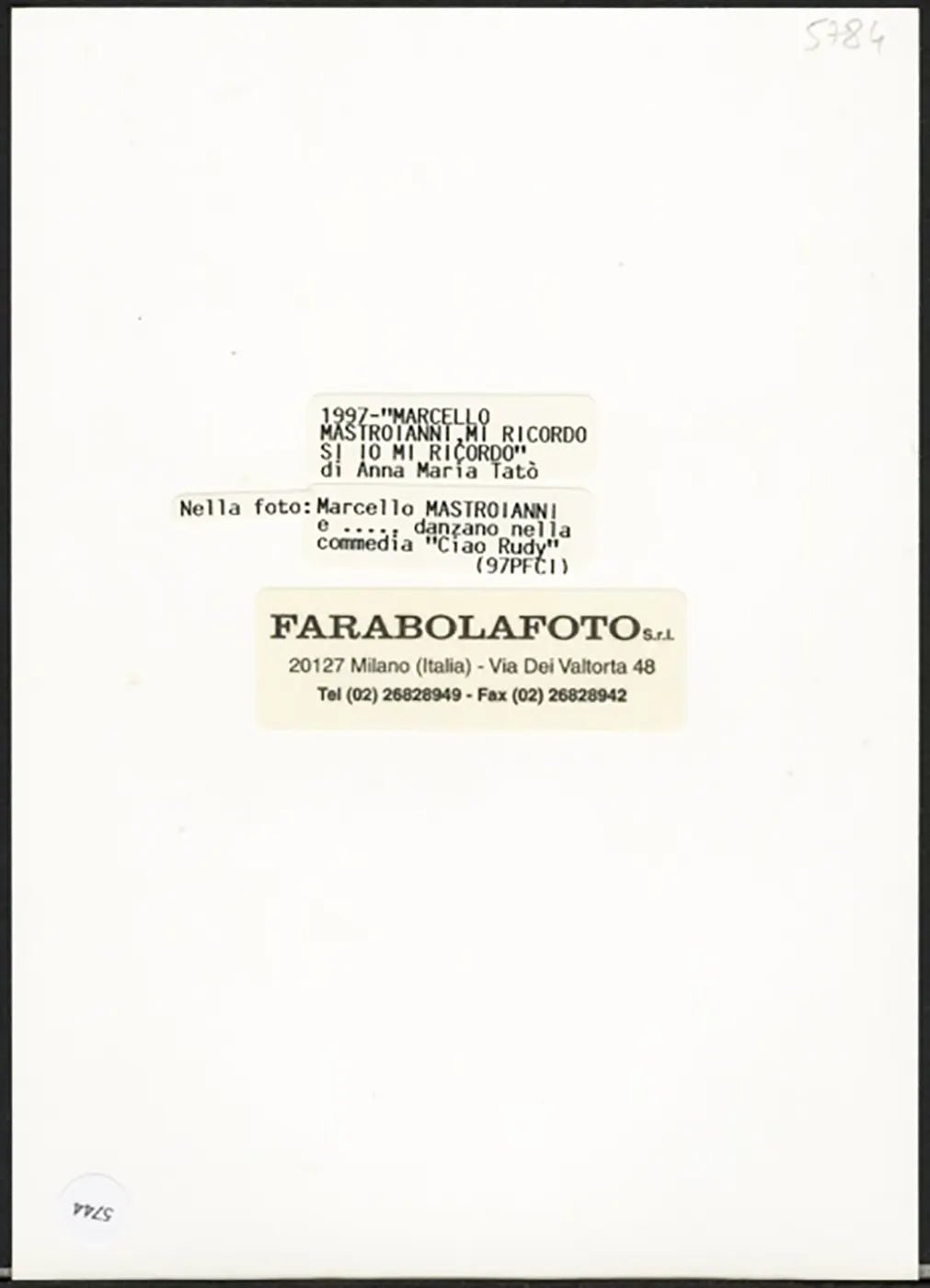Marcello Mastroianni Ft 5744 - Stampa 13x18 cm - Farabola Stampa ai sali d'argento