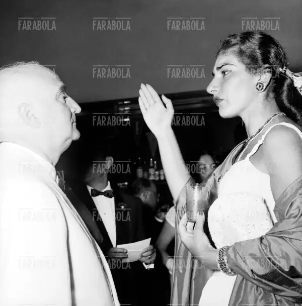 Maria Callas e Angelo Rizzoli, Festival di Venezia, 1956 - Farabola Immagine digitale