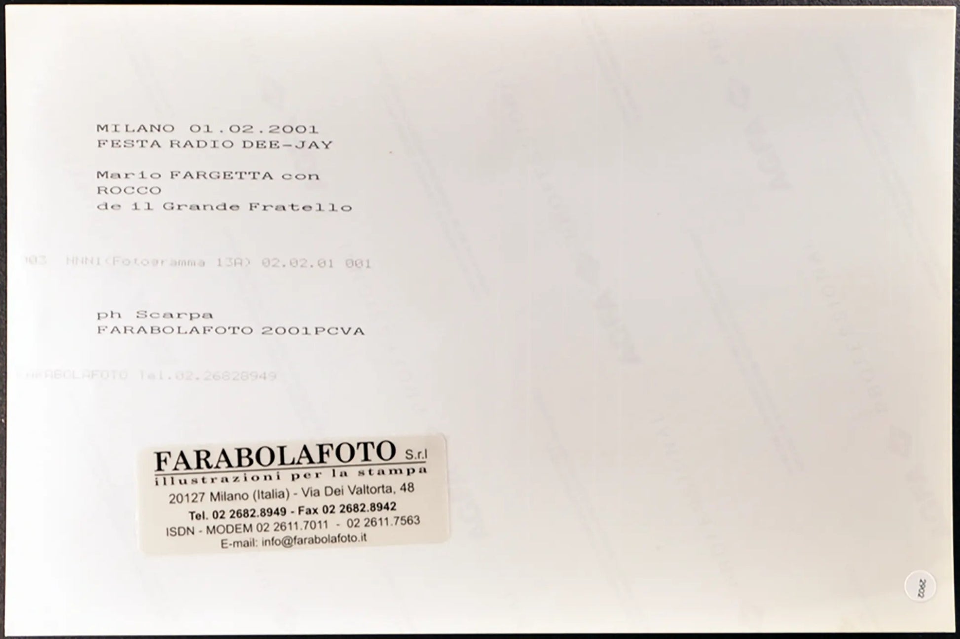 Mario Fargetta e Rocco Casalino 2001 Ft 2902 - Stampa 20x30 cm - Farabola Stampa digitale