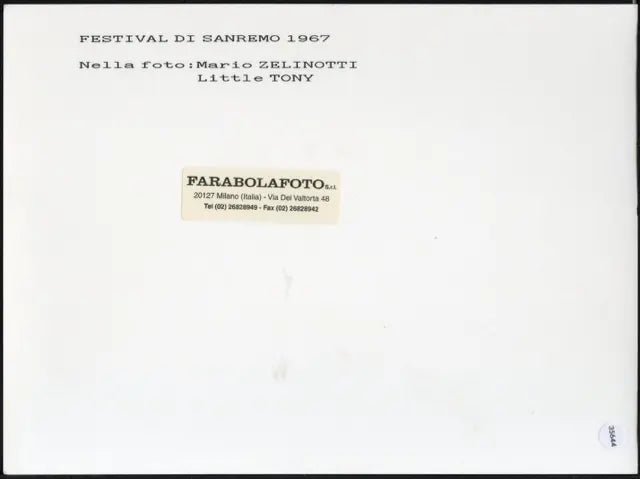 Mario Zelinotti Little Tony Sanremo 1967 Ft 35644 - Stampa 24x18 cm - Farabola Stampa ai sali d'argento (anni 90)