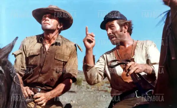 Mark Damon ed Enrico Maria Salerno in una scena del film Un treno per Durango, 1968 - Farabola Immagine digitale