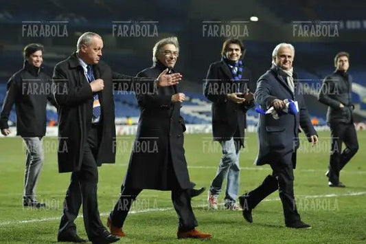 Massimo Moratti prima della partita tra Chelsea e Inter, Londra, 2010 - Farabola Immagine digitale
