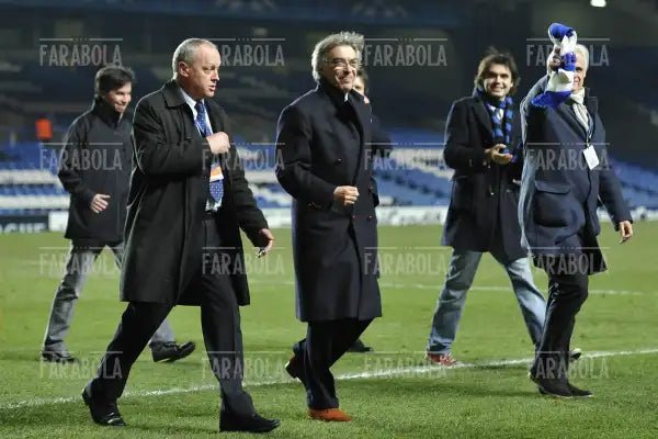 Massimo Moratti prima della partita tra Chelsea e Inter, Londra, 2010 - Farabola Immagine digitale