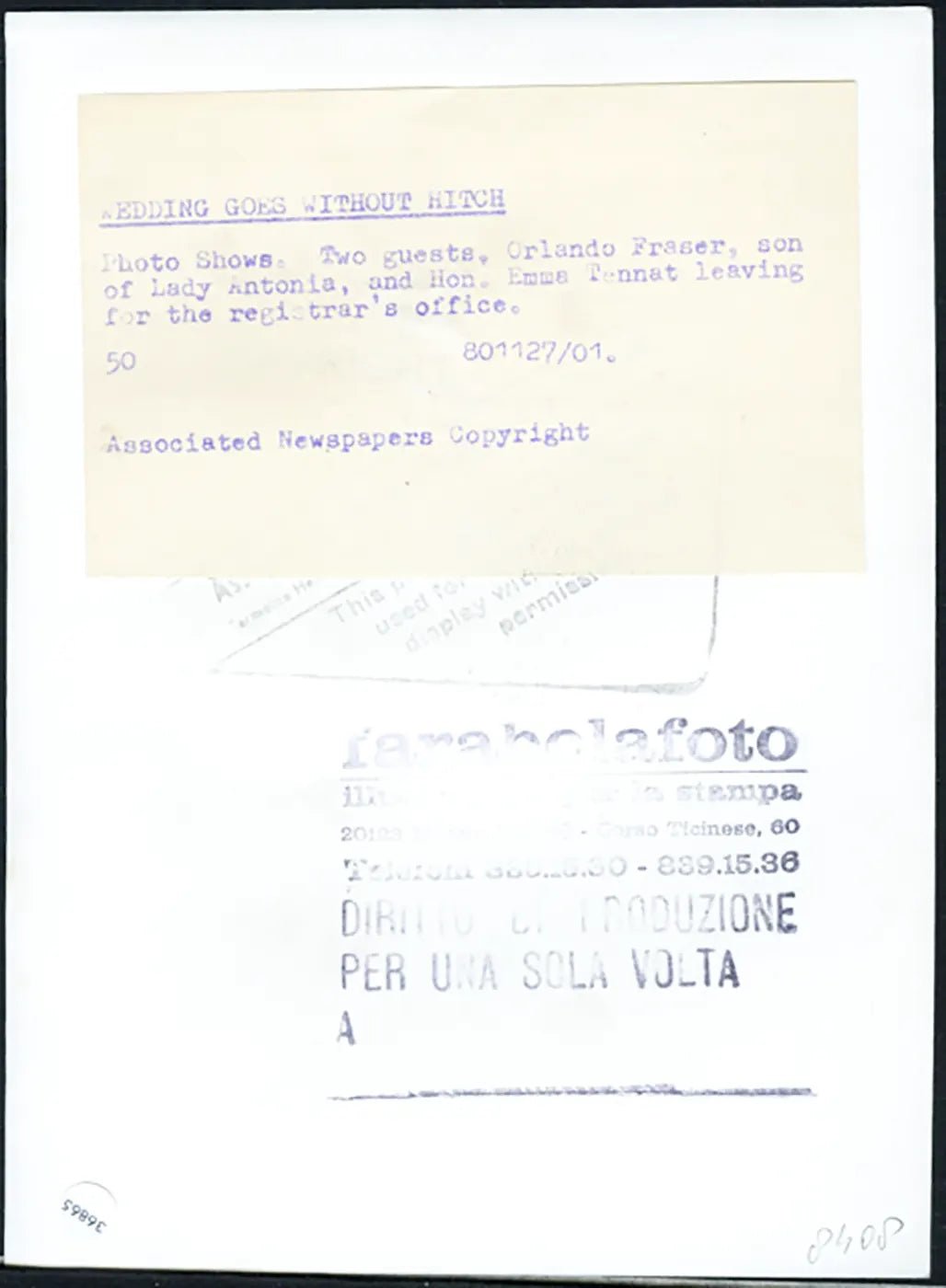 Matrimonio Harold Pinter 1980 Ft 36865 - Stampa 20x15 cm - Farabola Stampa ai sali d'argento