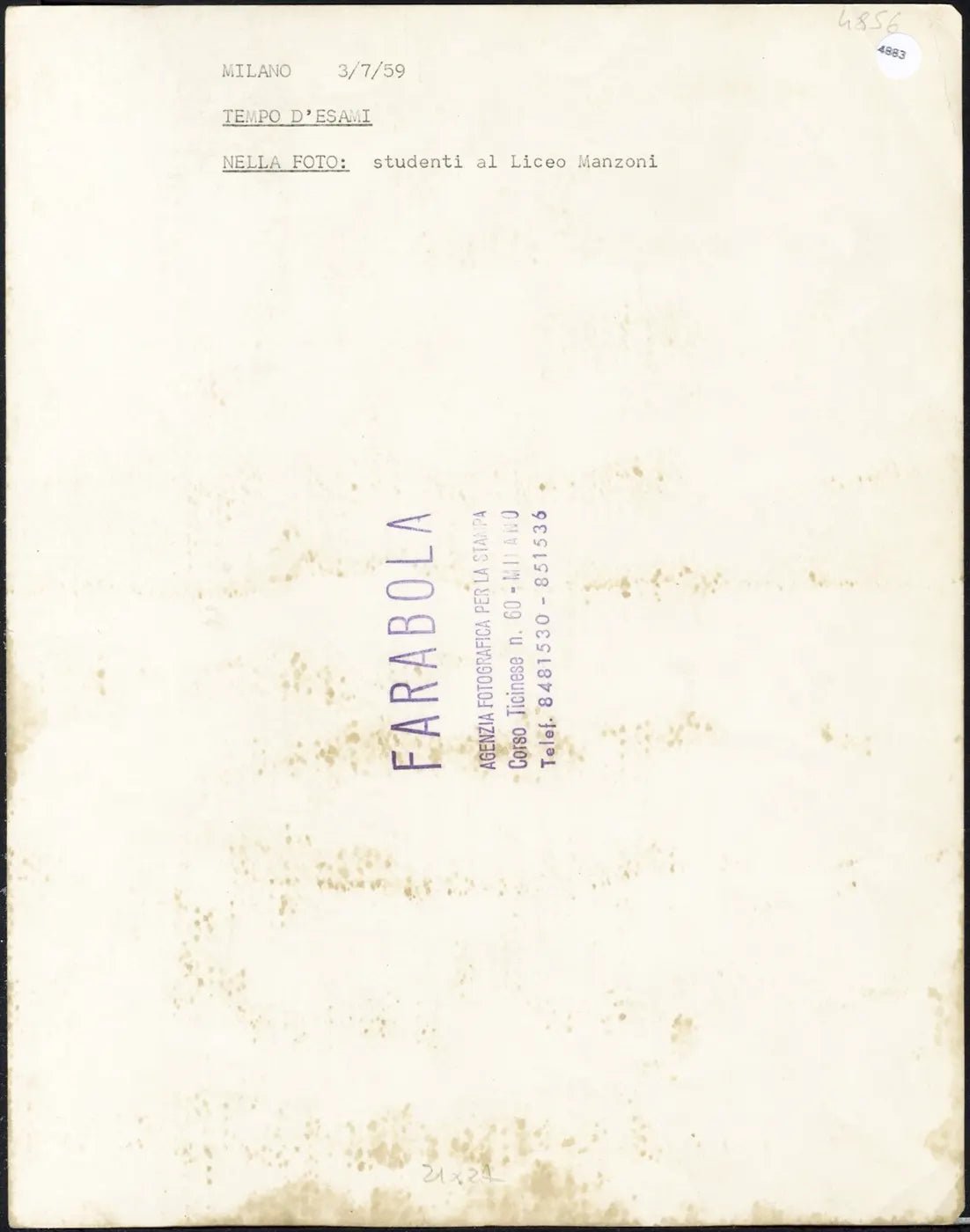 Maturità 1959 Studenti al Manzoni di Milano Ft 4883 - Stampa 21x27 cm - Farabola Stampa ai sali d'argento