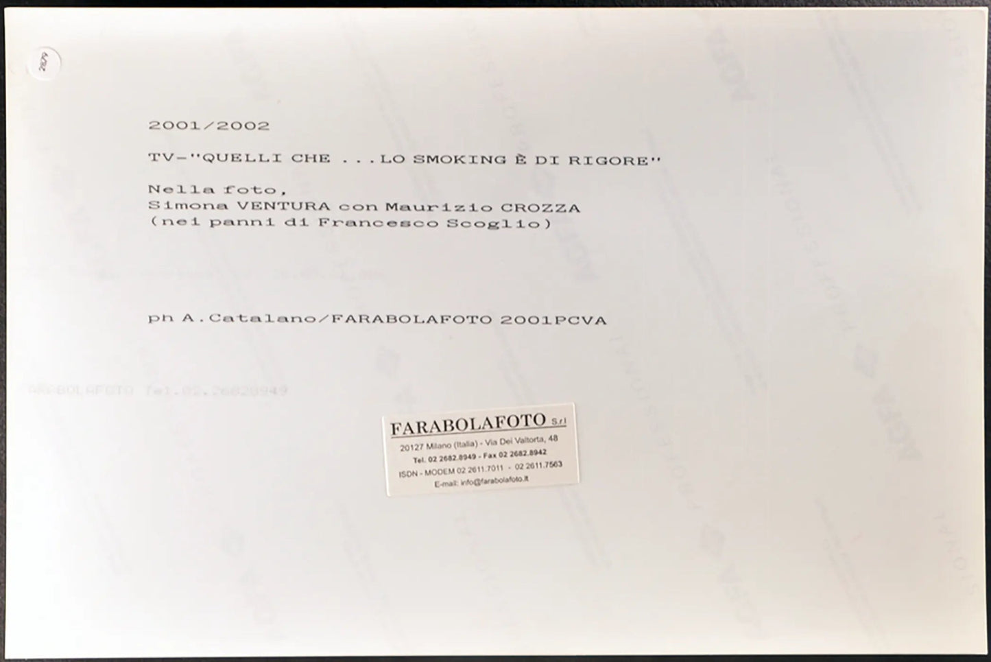 Maurizio Crozza imita Franco Scoglio 2001 Ft 2879 - Stampa 20x30 cm - Farabola Stampa digitale