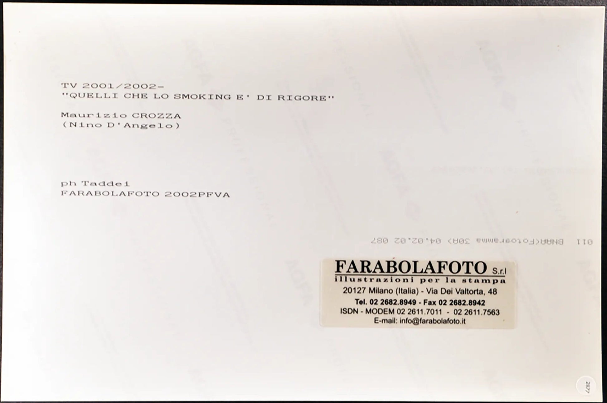 Maurizio Crozza imita Nino D'Angelo 2001 Ft 2877 - Stampa 20x30 cm - Farabola Stampa digitale