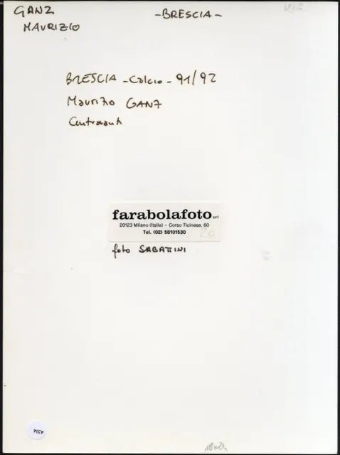 Maurizio Ganz Brescia 1991 - 1992 Ft 4514 - Stampa 24x18 cm - Farabola Stampa ai sali d'argento