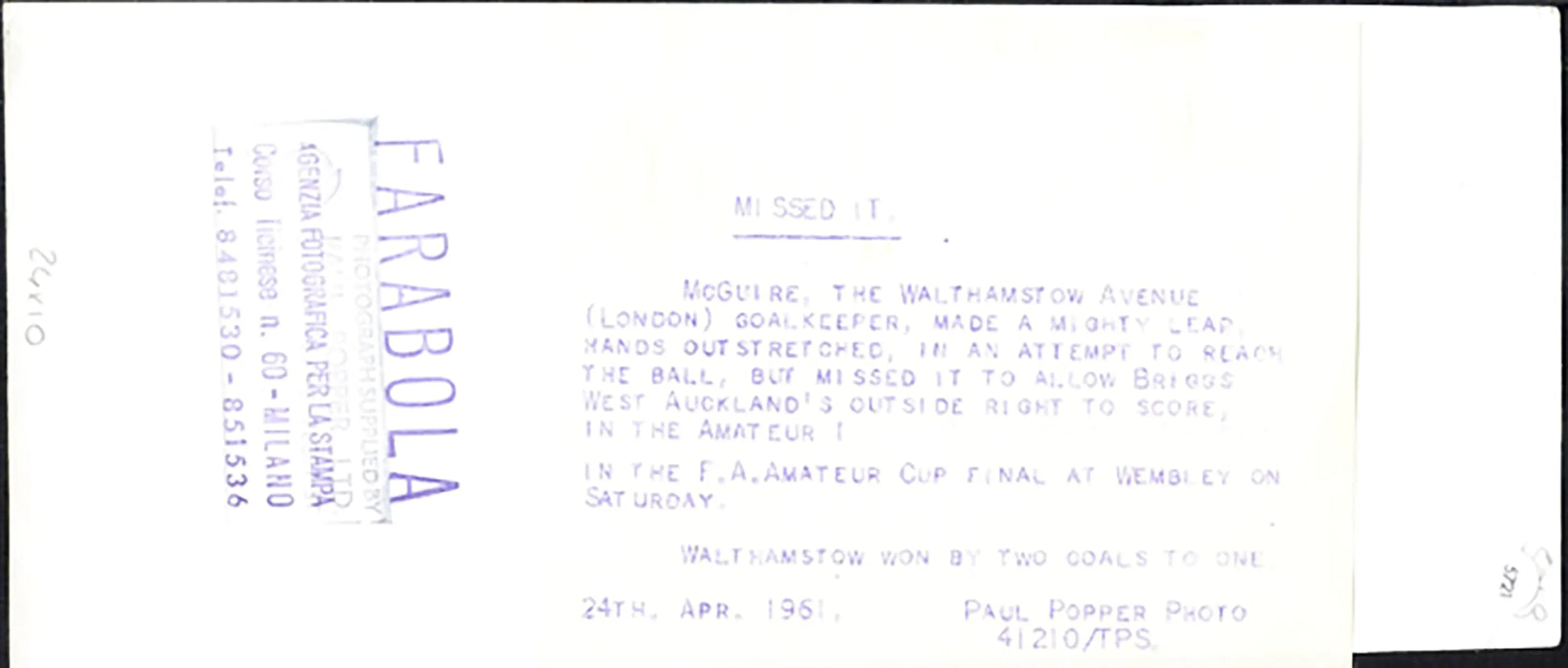 McGuire Walthamstow Avenue 1961 Ft 5721 - Stampa 24x10 cm - Farabola Stampa ai sali d'argento