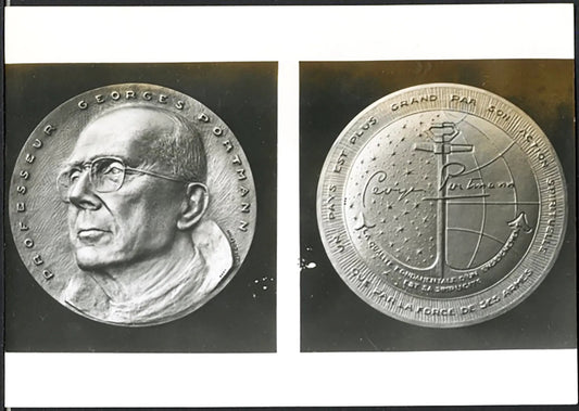 Medaglia a Georges Portmann 1964 Ft 37037 - Stampa 18x13 cm - Farabola Stampa ai sali d'argento