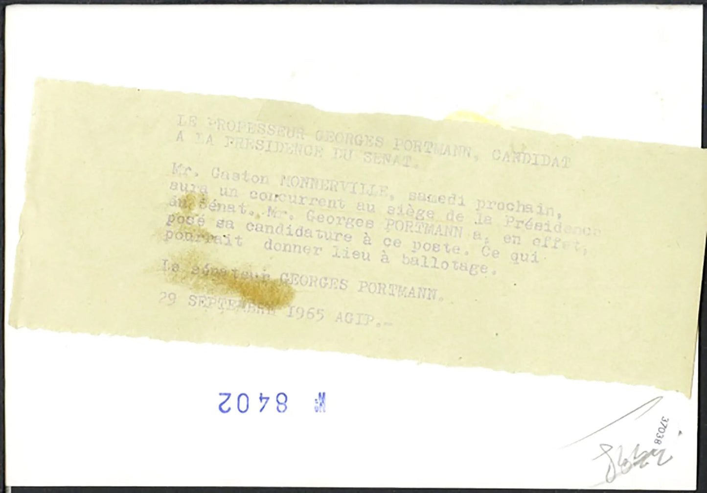 Medaglia a Georges Portmann 1964 Ft 37038 - Stampa 18x13 cm - Farabola Stampa ai sali d'argento