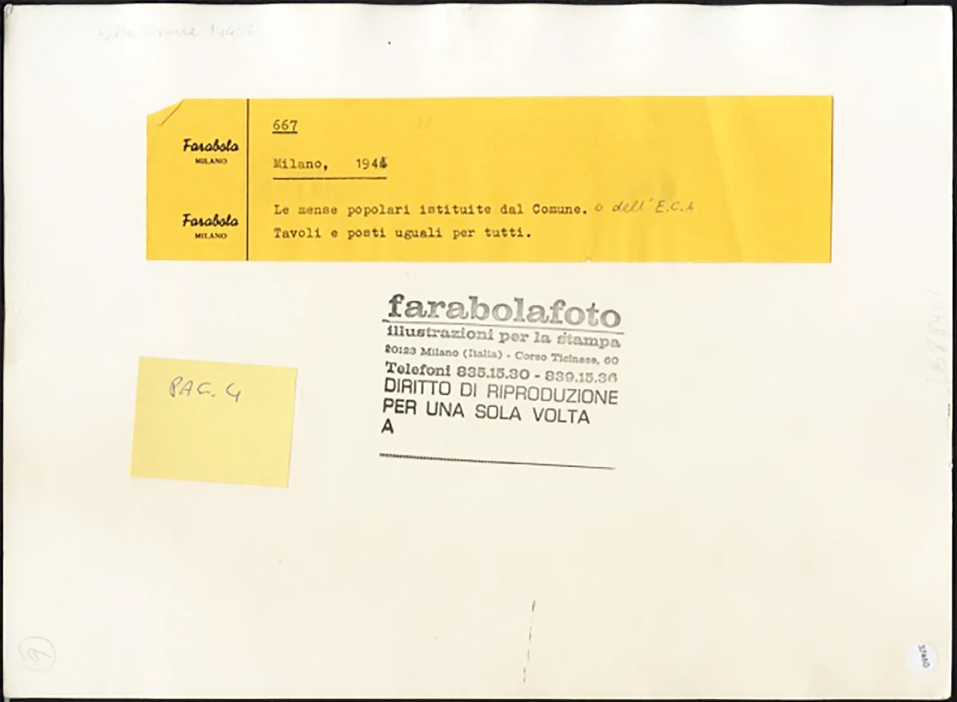 Mense popolari a Milano 1945 Ft 37460 - Stampa 22x30 cm - Farabola Stampa ai sali d'argento