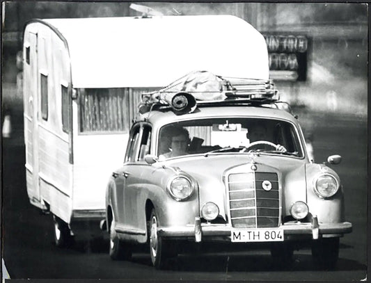 Mercedes - Benz con rimorchio 1958 Ft 37817 - Stampa 21x27 cm - Farabola Stampa ai sali d'argento