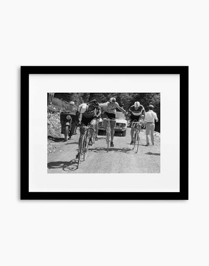 Merckx e Gimondi, Giro d'Italia 1969 — stampa fine art con cornice nera